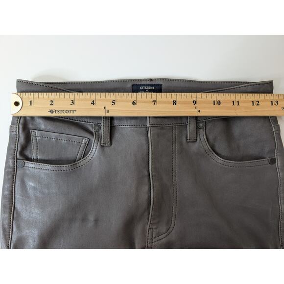 Citizens Of Humanity Harlow Ankle Slim Lambskin Leather Pants in Gray Size 25 - Picture 13 of 16